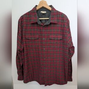 Carbon2Cobalt Red Plaid Flannel Shirt For Men Size Large